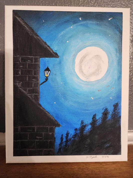 Moonlit house